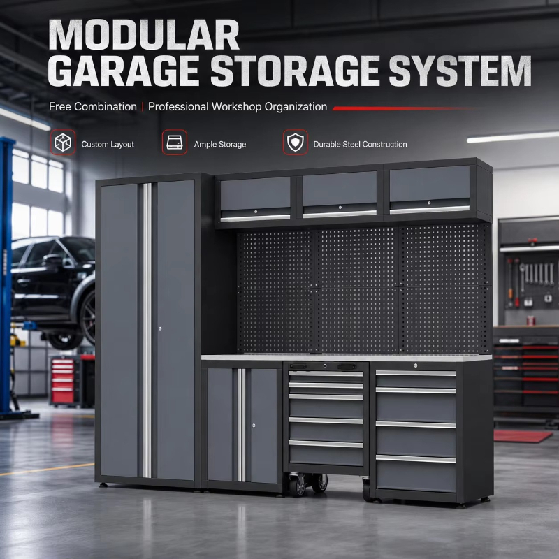 Workshop Tools Cabinet - Modular Garage Storage System Professional Steel