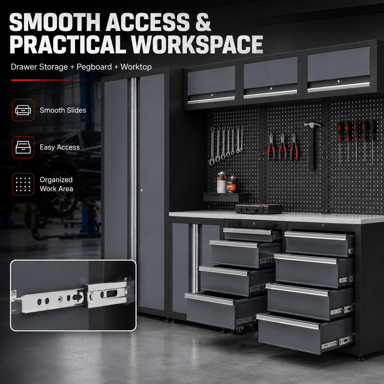 Modular Garage Storage System  - Workshop Tools Cabinet ulasan dan harga