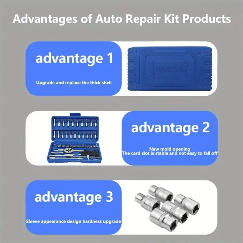 46-in-1 Heavy Duty Automotive  - Car Workshop Tools Kit ulasan dan harga