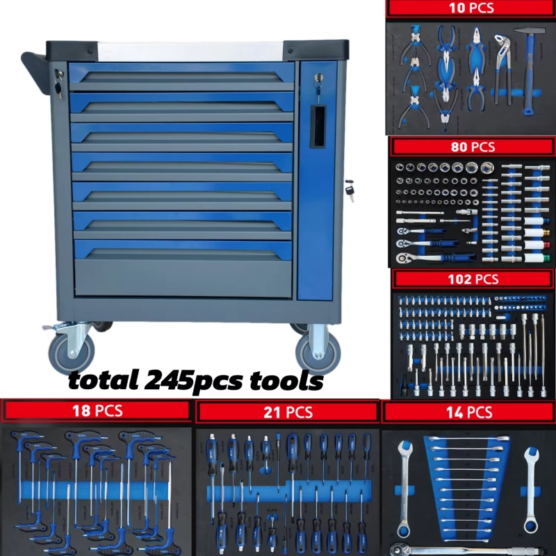 7-Drawer Lockable Rolling Stee - Workshop Tools Cabinet ulasan dan harga